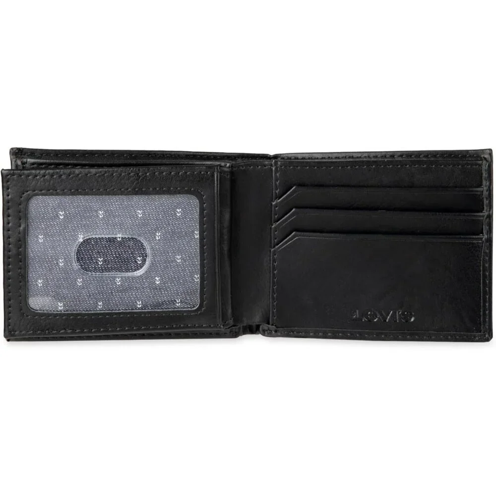 Men's Capacity Bifold Slip Pockets Black Style Multiple Card Wallet Designed